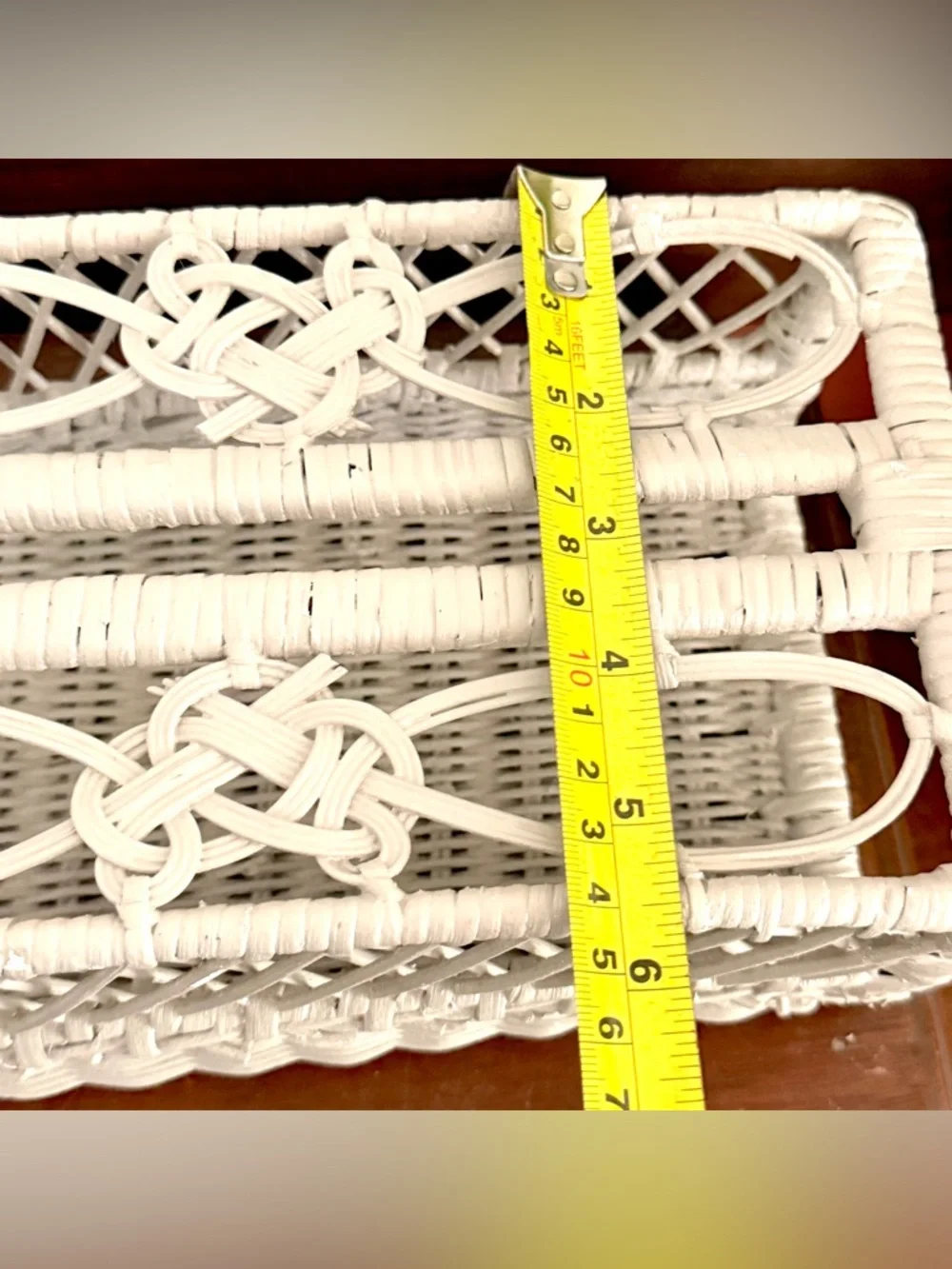 Vintage Wicker Kleenex Box Holder Light Gray Tissue Box Holder Bathroom Decor